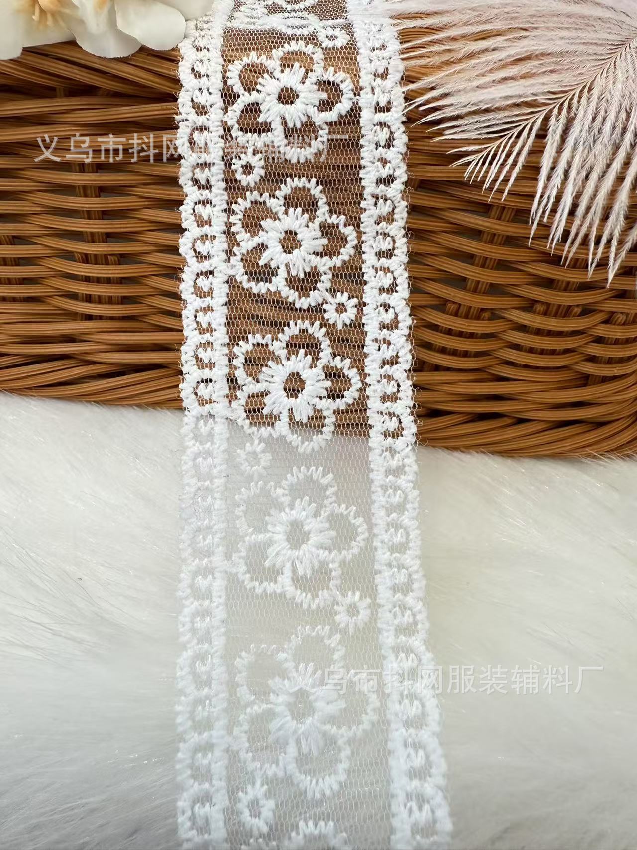 蕾丝白色花边婚纱刺绣织带洛丽塔手工diy发饰头饰蝴蝶结织带批发详情7