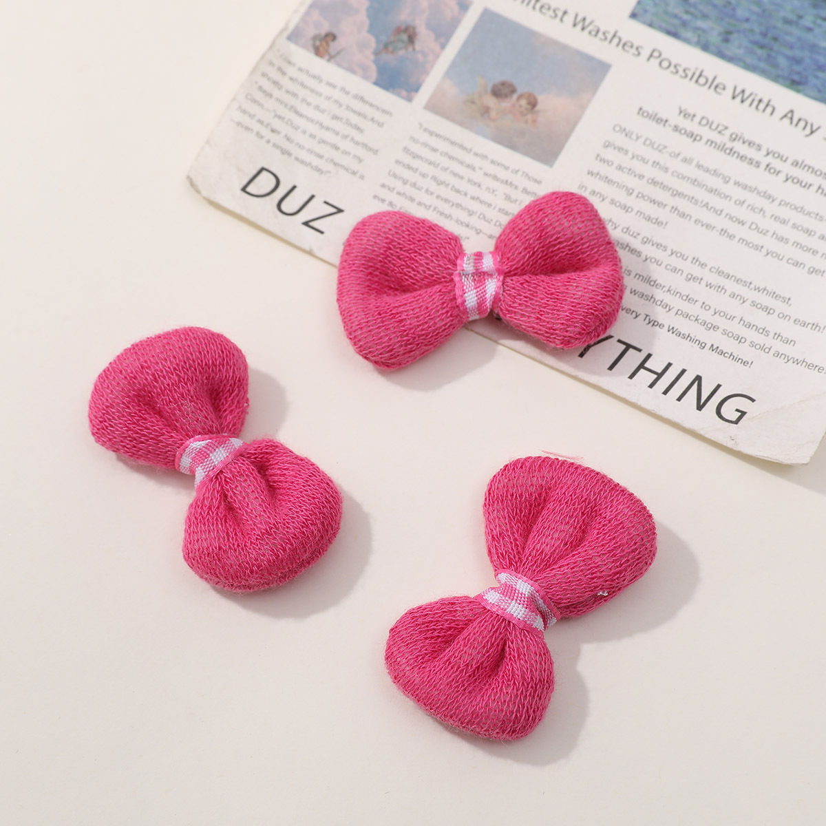 DIY Korean sweet girl cotton thread crochet bow tie accessories, baby girl headwear, hair accessories, hair tie wholesale pic 6