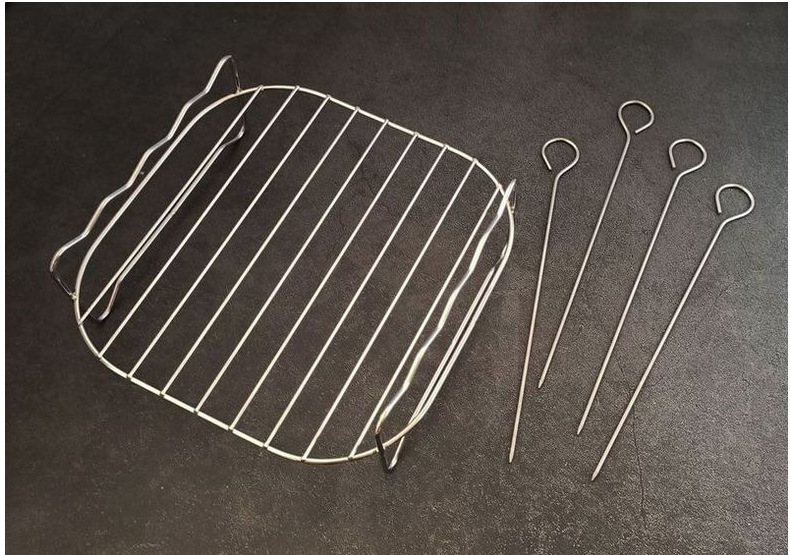 跨境空气炸锅配件不锈钢空气炸锅烧烤架高脚方形蒸架烤架详情8