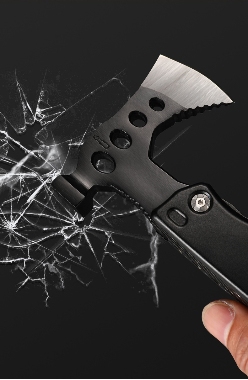 Outdoor multi-functional stainless steel hammer axe, household waist axe, chopping firewood tactical axe, camping survival tool, mountain opening and felling axe, practical and durable axe pic 16