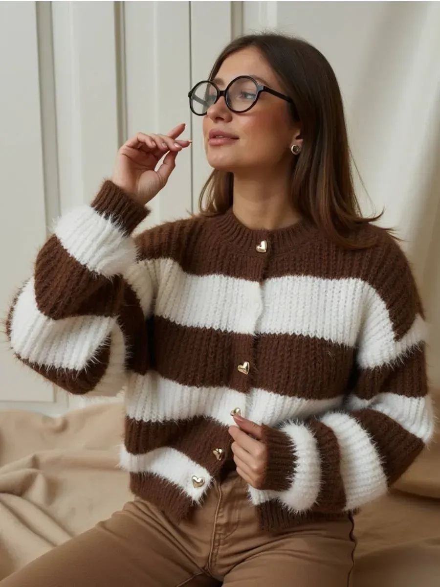 Vя з ana ый khari д г anv п olosku striped cardigan pic 3