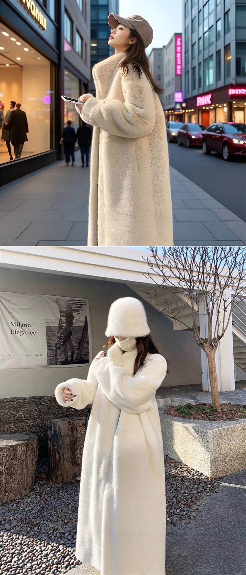 For the autumn and winter of 2025, there is a thick, long stand-up collar mink, mink fur and fur integrated coat for women pic 8
