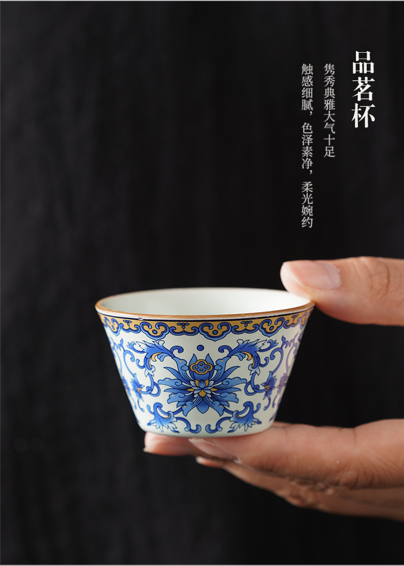 旅行茶具套装便携式户外功夫茶具汝窑快客杯商务高档伴手礼品批发详情14