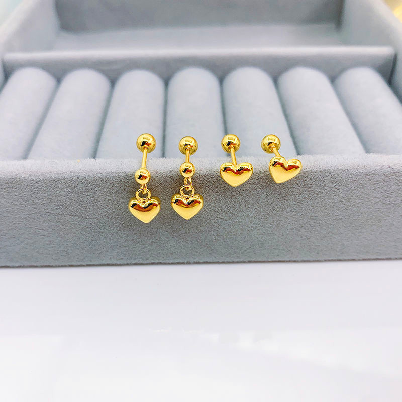 2022新款钛钢福字耳钉精致小巧螺丝拧扣耳骨钉不掉色百搭简约耳饰详情19