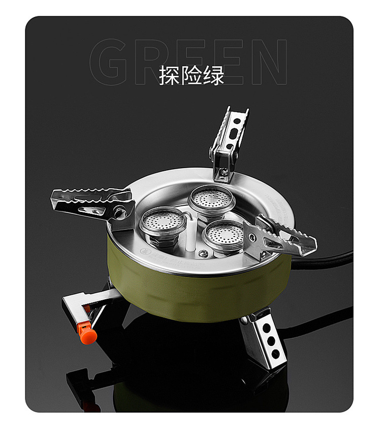 Outdoor high-intensity three-burner gas stove, three-star stove, portable camping and picnic cookware, mini gas cylinder, gas stove pic 18