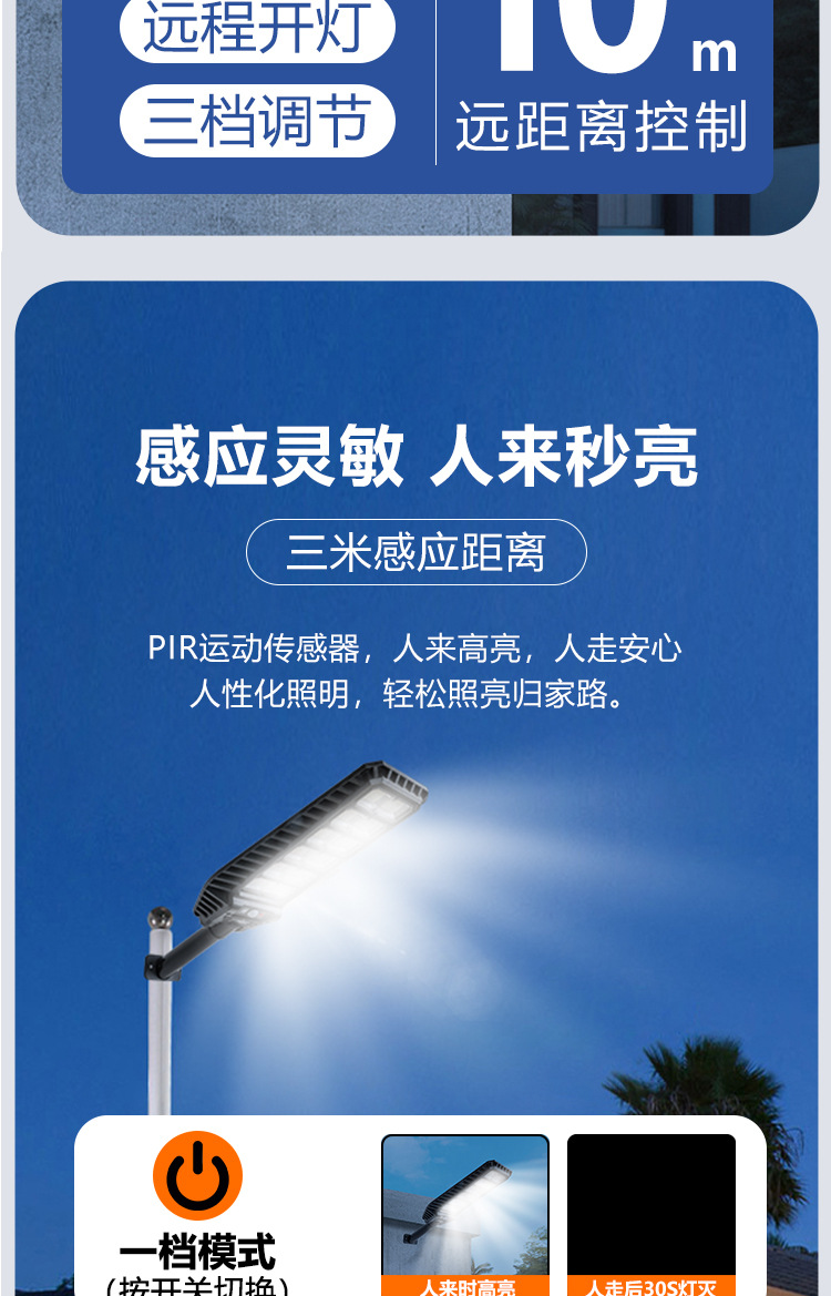 Solar lamps, outdoor lighting, garden lamps, solar wall lamps, LED solar human body sensor, large street lamps for garages pic 9