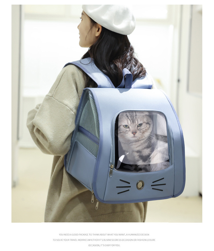 时尚透气宠物双肩包大猫背包便携式猫猫包宠物拉杆包多功能宠物包详情10