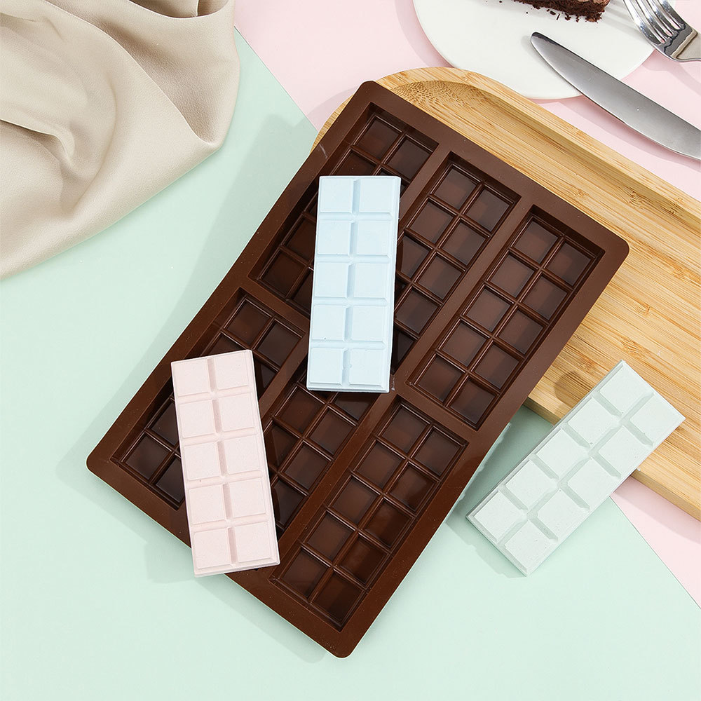 Best-selling 6-piece large chocolate mold, food-grade jelly energy bar waffle cookie, silicone baking mold pic 7