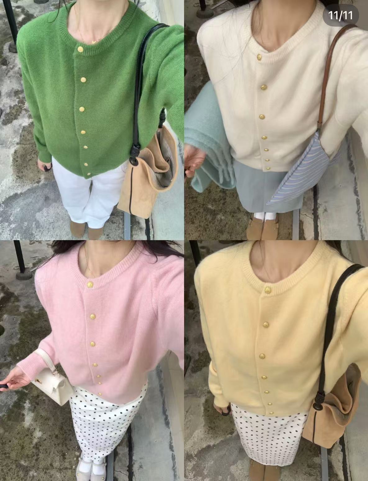 乐妃儿【奶fufu】温柔针织开衫慵懒毛衣女秋冬季短款外套软糯复古详情8