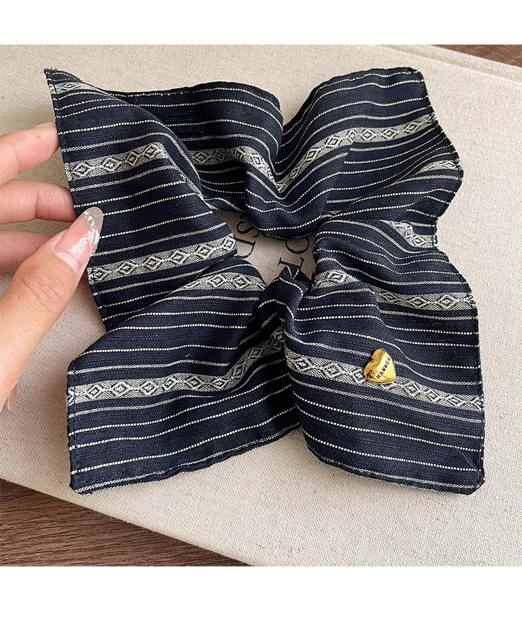复古方形条纹大肠发圈女秋冬扎头发低马尾发绳高弹力耐用头绳皮筋详情24