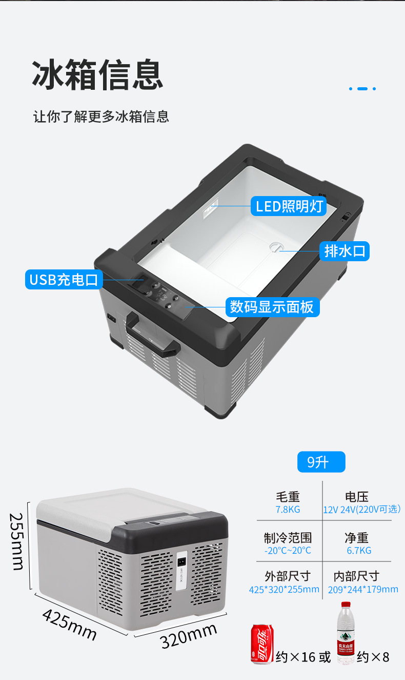 Ice Tiger compressor car refrigerator, suitable for both car and home use, 12V and 24V portable C15 dormitory small refrigerator pic 16