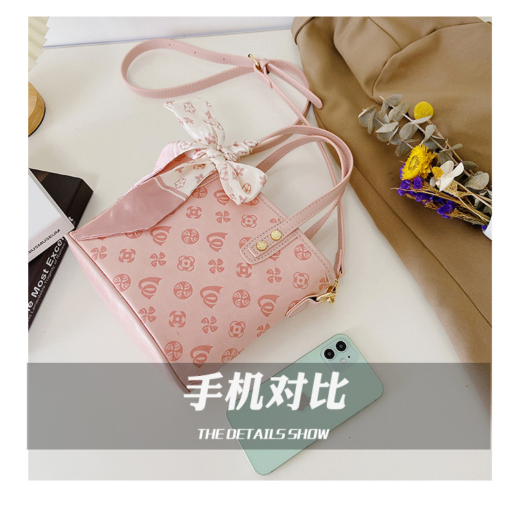 菜篮子2025春夏新款单肩手提包老花质感迷你托特包跨境热销女包详情24