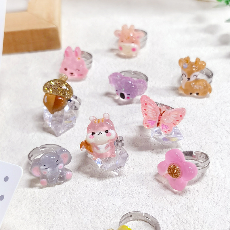 【可以】新款卡通儿童戒指合金可调节戒指女童手饰幼儿园戒指礼物详情5