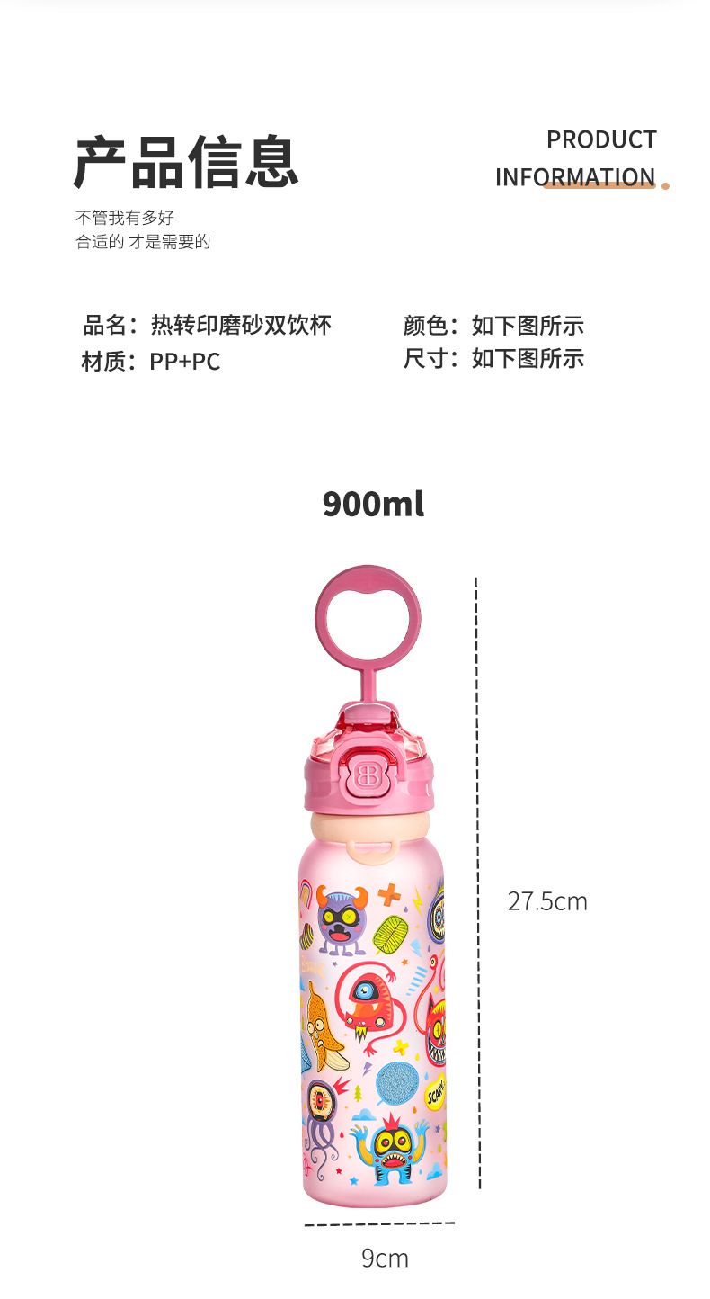 亚马逊希音跨境外贸出口磨砂手提双饮水杯热转印太空杯子男水壶详情7