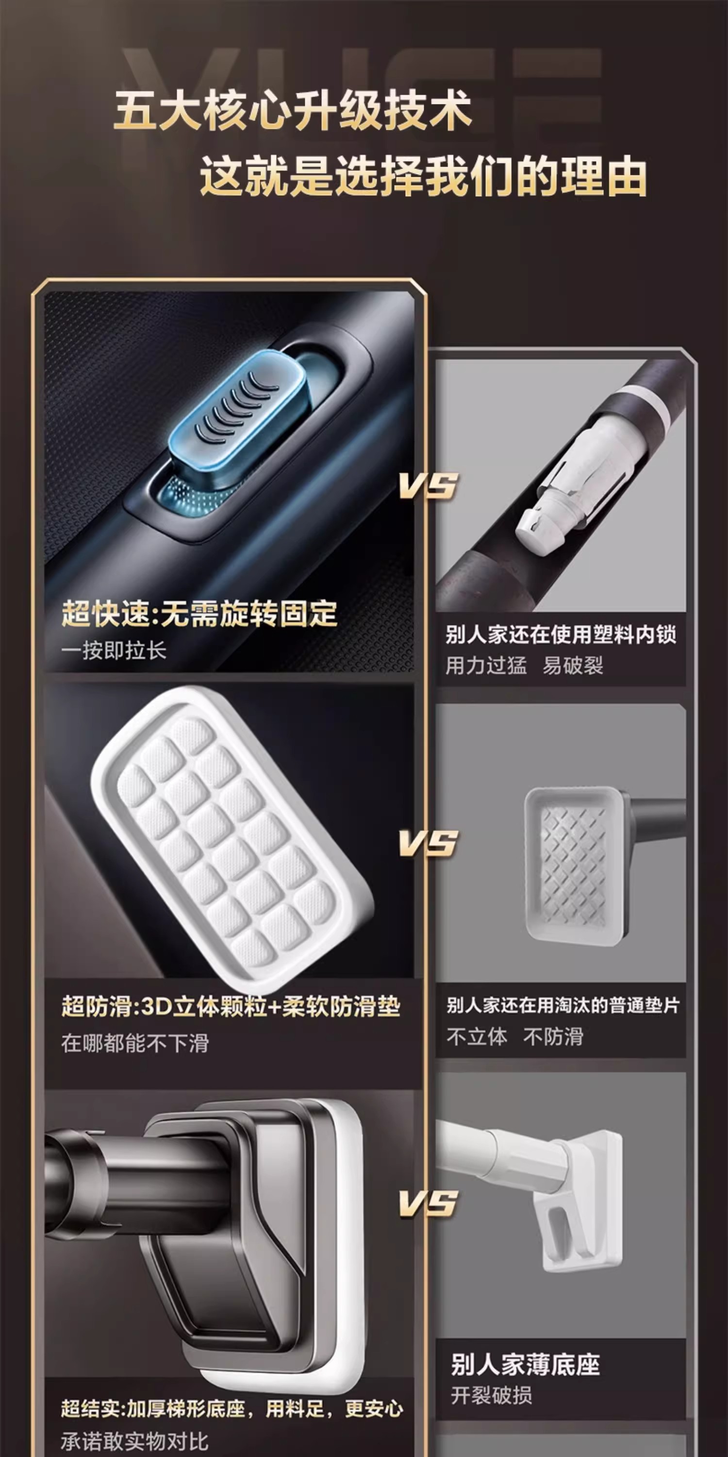 伸缩杆晾衣杆阳台固定卫生间浴帘杆衣柜挂衣杆窗帘杆家用加厚详情5