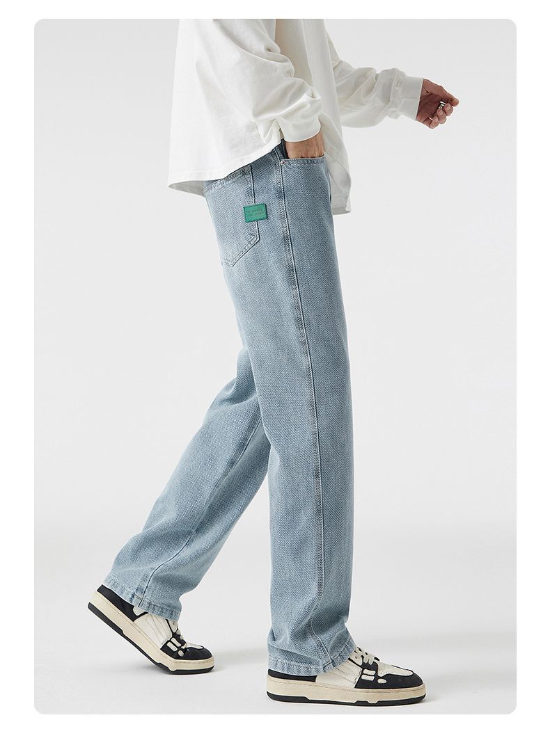 尚谷男装|星空纹牛仔裤男2025秋季新款宽松直筒美式潮牌百搭加厚详情11