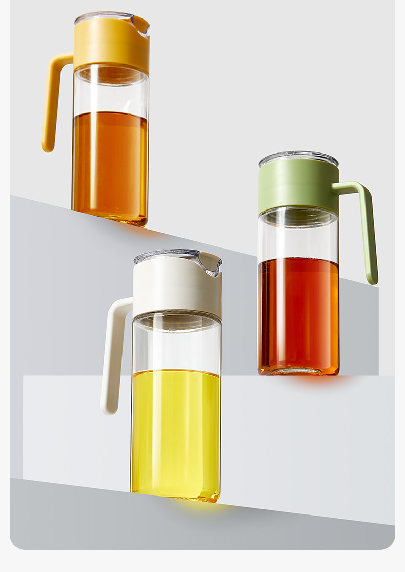 Glass oil bottle, automatic opening and closing, no oil sticking, large-capacity oil bottle, kitchen soy sauce bottle, vinegar bottle, leak-proof gravity oil bottle pic 18