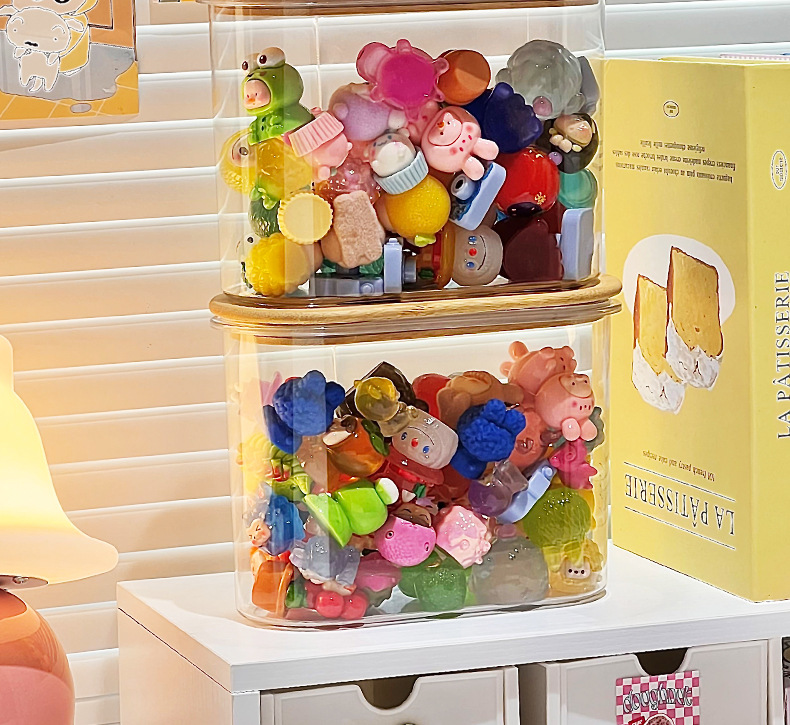 萌宠LABUB小玩偶盲盒DIY密封木盖塑料桌面收纳罐详情9