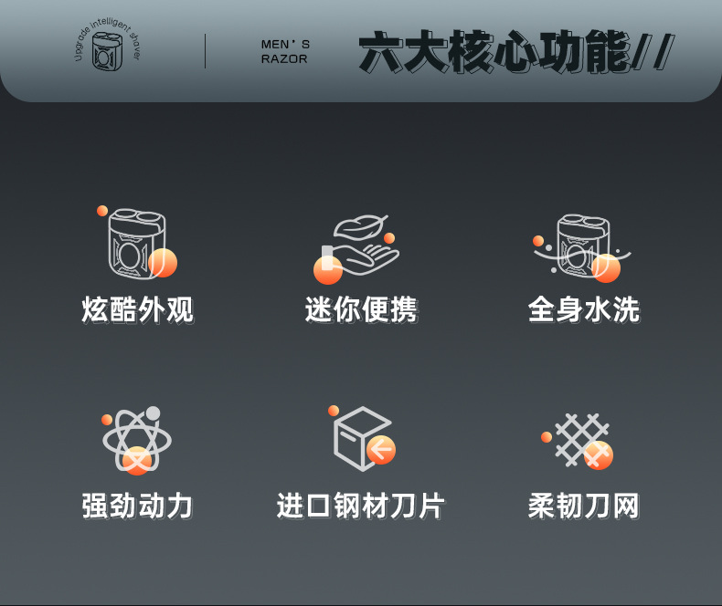 Mini剃须刀男士电动迷你旅行便捷式刮胡刀剃胡刀2024新款礼品印制详情3