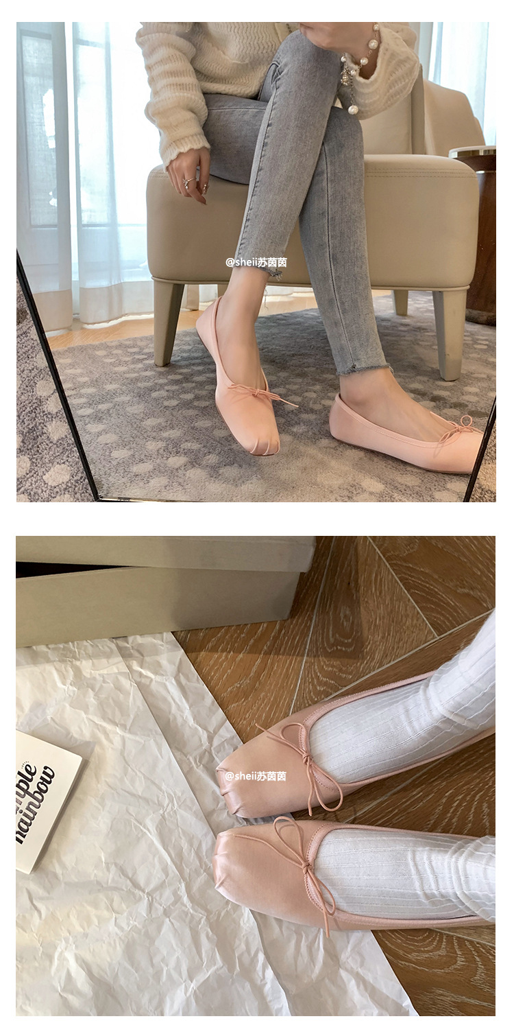 【sheii苏茵茵】暮光少女~方头法式蝴蝶结浅口芭蕾单鞋女平底鞋详情10