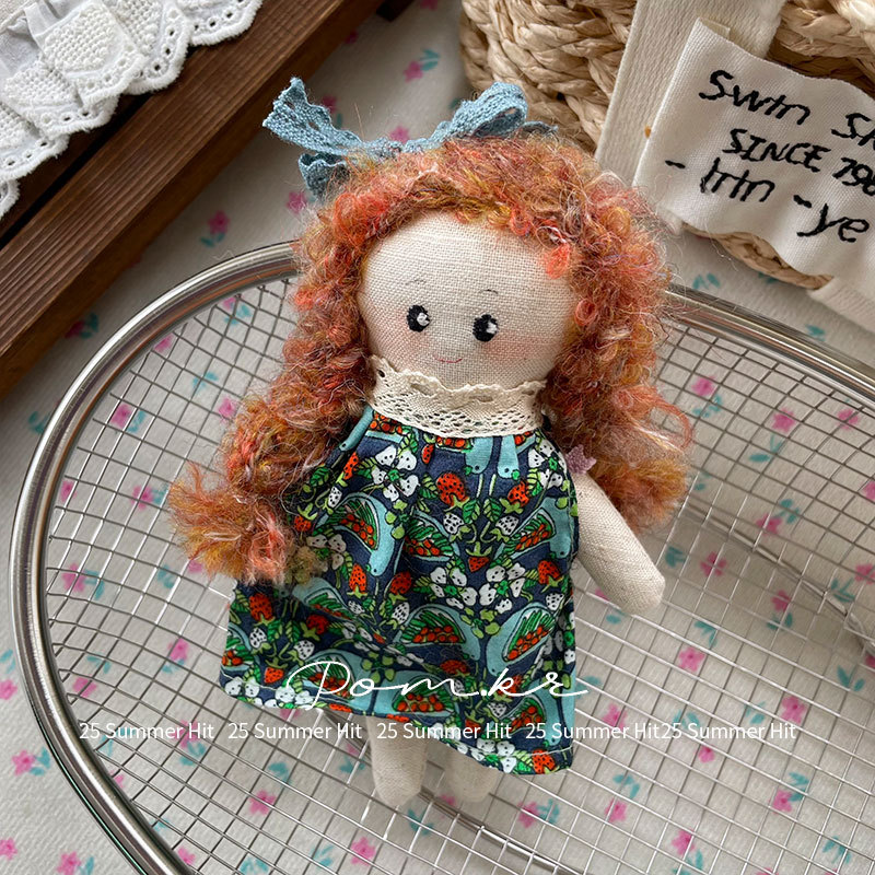 New Korean-style cartoon braid doll floral dress, cute chubby doll pendant, forest-themed sweet doll keychain, Ins-style decoration pic 11