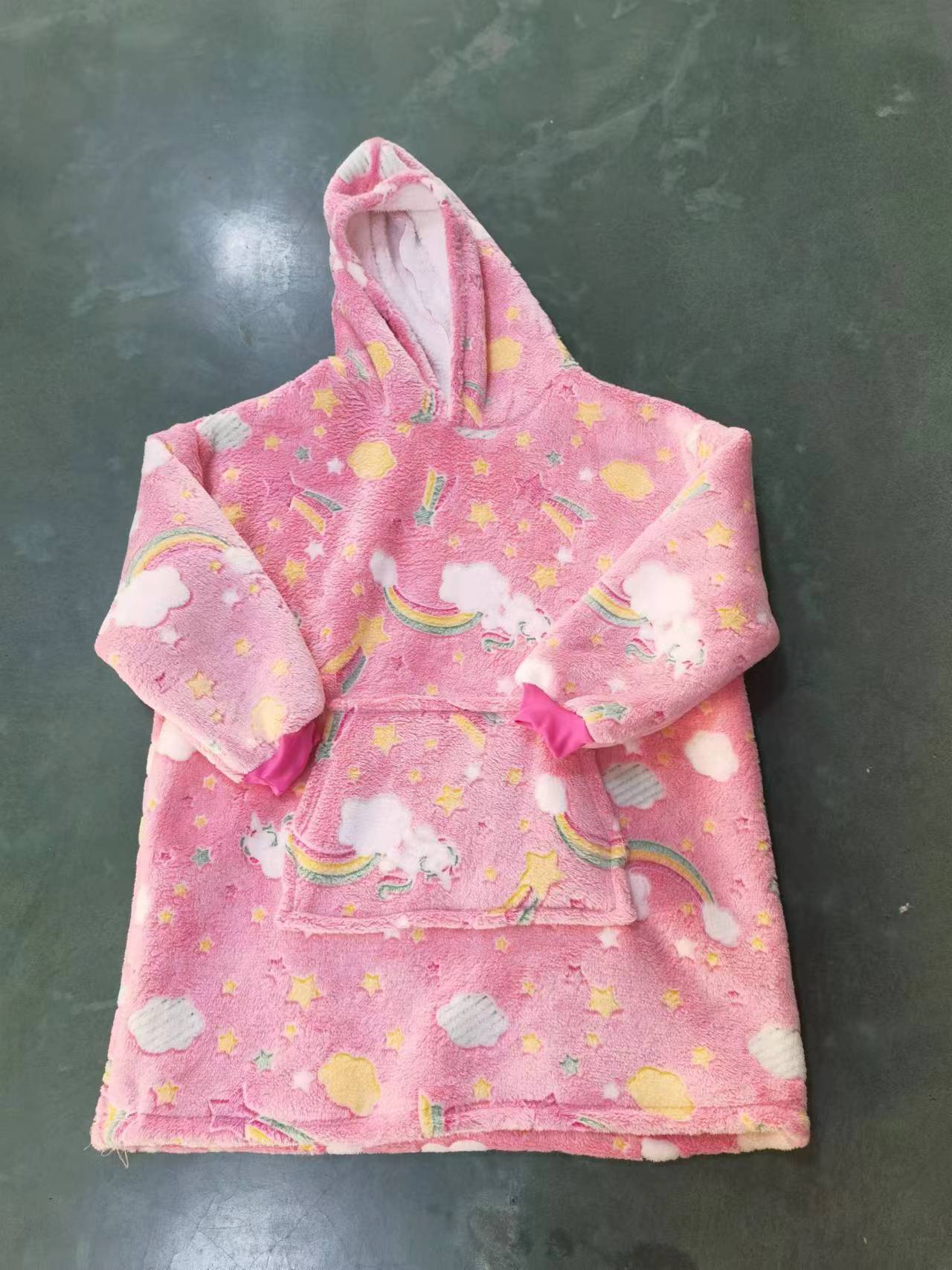 亚马逊爆款懒人服连帽套头卫衣男女秋冬家居可设计logo大码法兰绒详情12