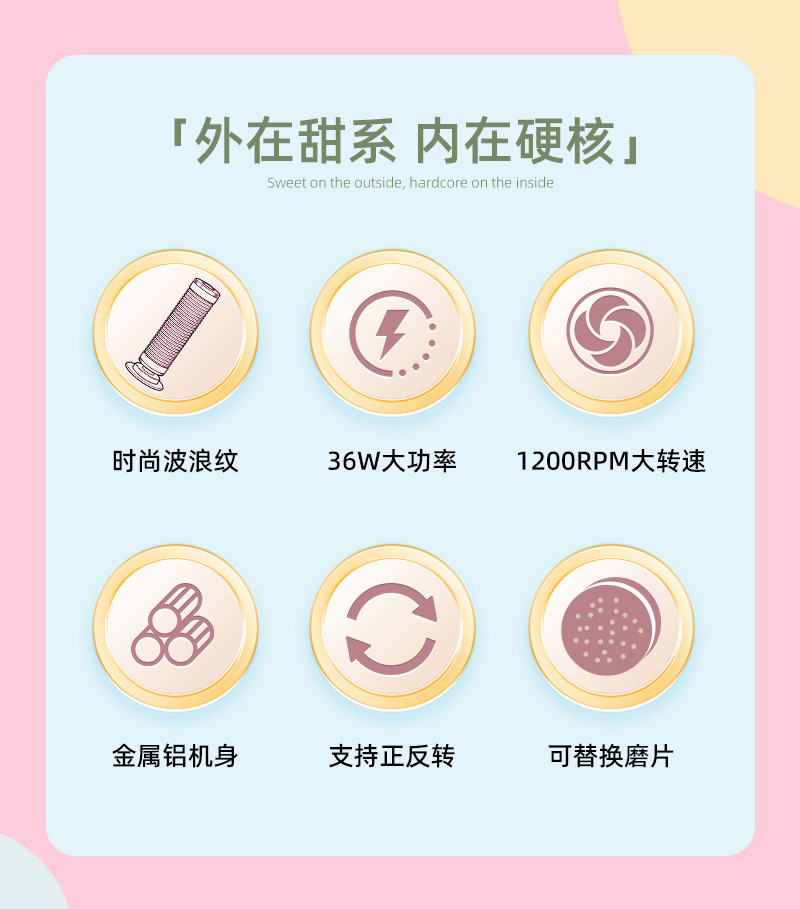 橘子匠F4电动磨脚器强力版36W大马力去死皮老茧神器脚后跟修脚机详情1