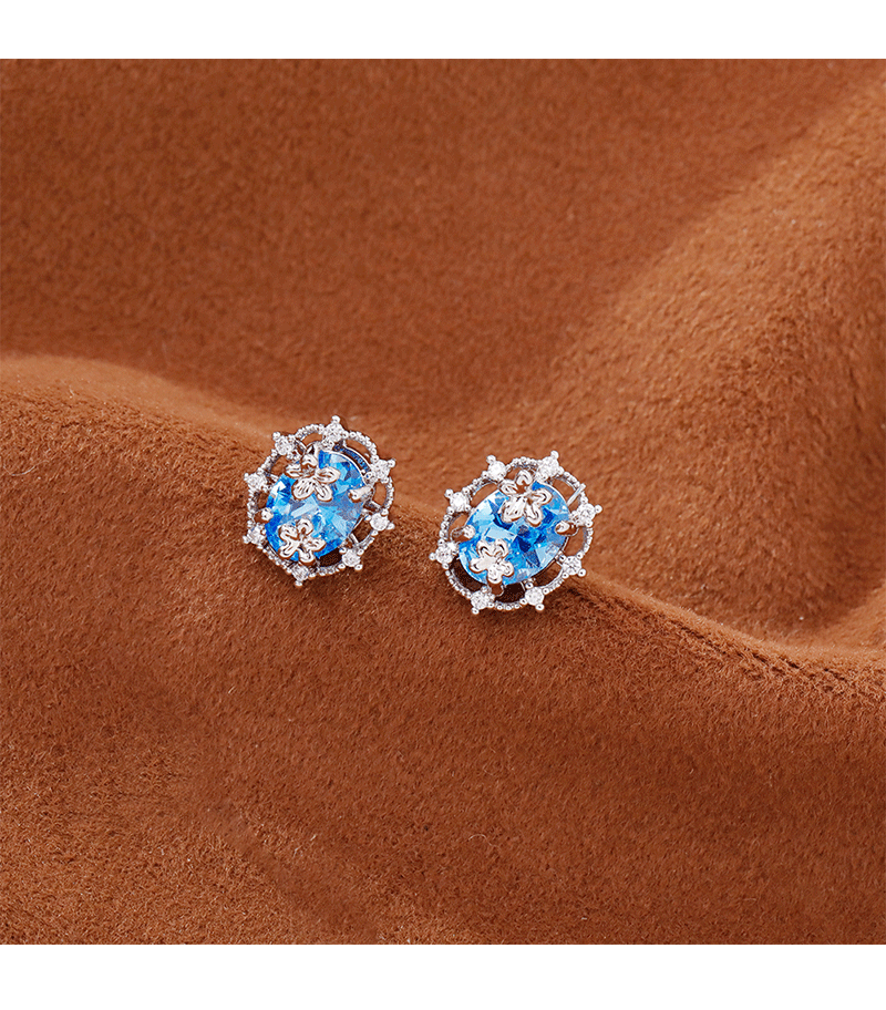 Hyacinth luz extravagancia brillo zirconita azul paloma huevo earras moda mujer temperamento versátil earpieces 2025 tik yin boom style pendientes pic 2