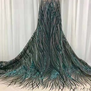 新款非洲亮片蕾丝花边网布面料派对礼服民族风服装辅料laceJX756详情19