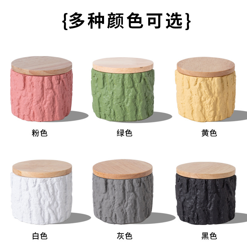 爱宠骨灰罐陶瓷六款颜色木质盖子树皮纹理宠物殡葬用品宠物骨灰盒殡葬纪念品详情3