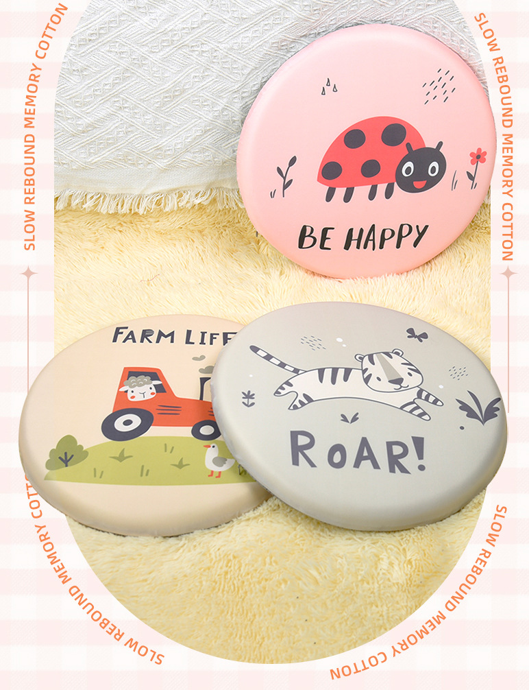 卡通印花坐垫记忆棉学生屁垫久坐地上蒲团圆形椅子垫办公椅坐垫详情3