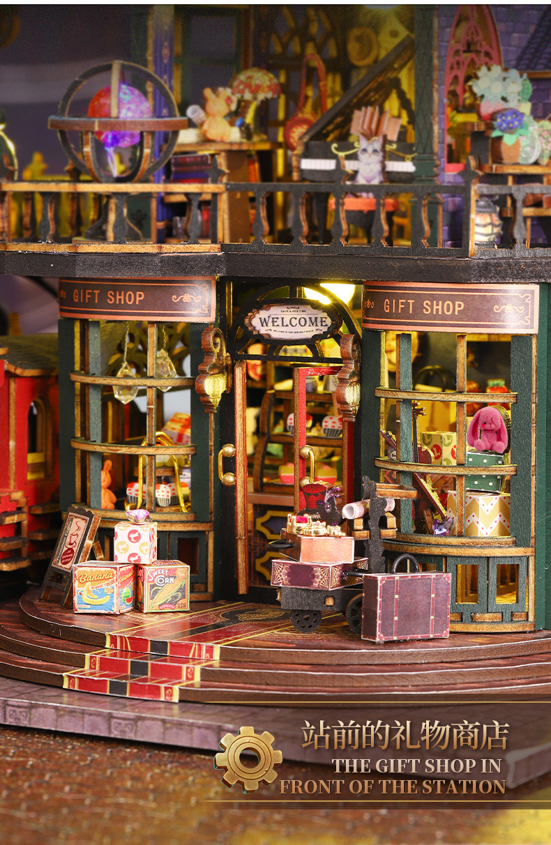 Jiate diy House Trajectory Youcheng Cross-border E-commerce Toy Model Manual Assembly DIY House DIY Bookstand pic 8