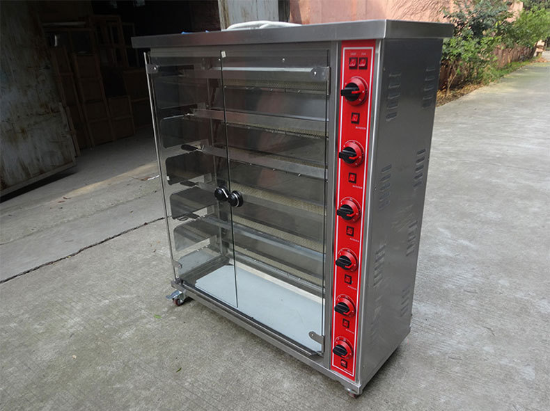 Commercial electric chicken roasting oven, 3-stick, 6-stick, 9-stick stainless steel gas automatic rotating roast duck oven, fish and meat roasting electric oven pic 10