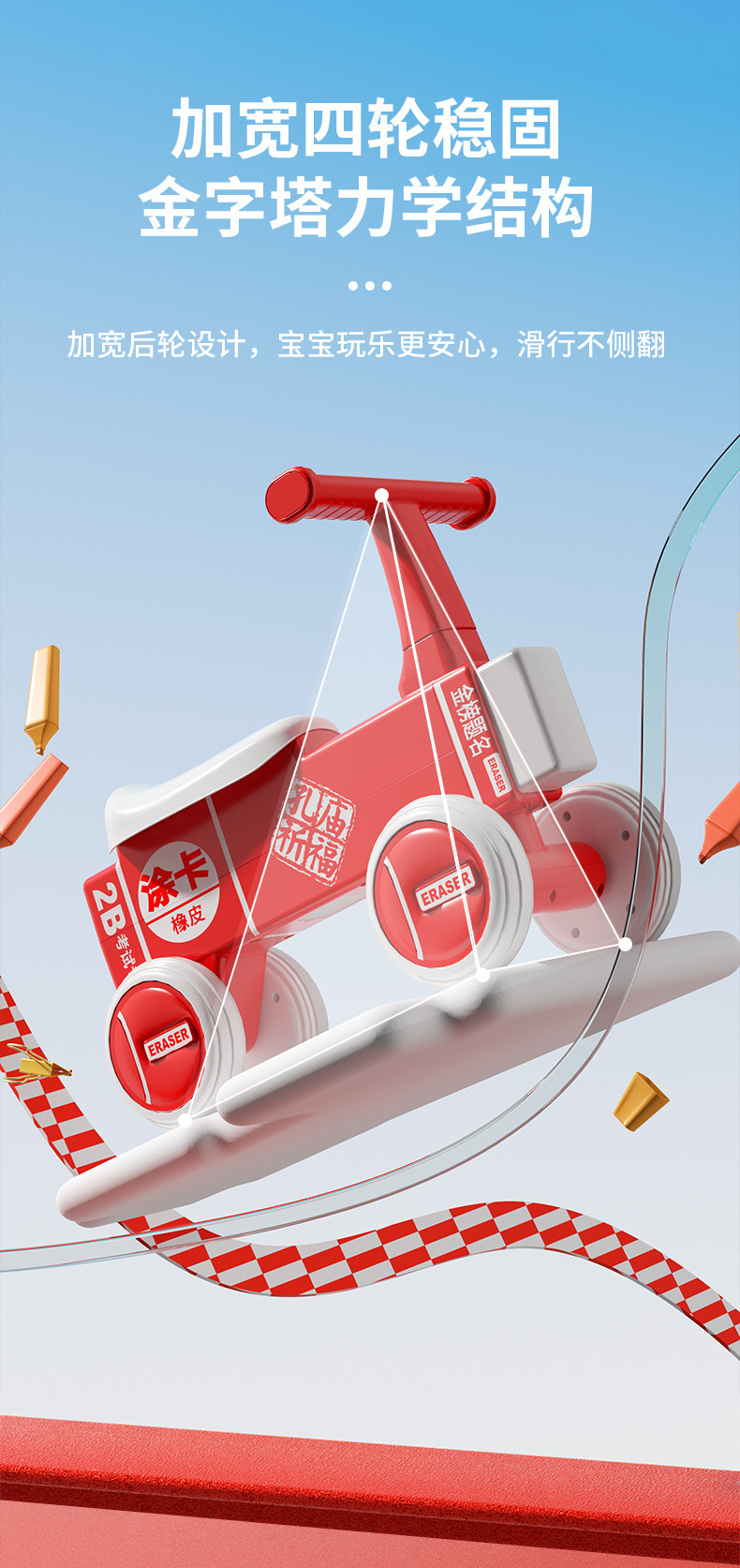 儿童滑行车1-3岁小孩婴儿学步车四轮溜溜车适合男女宝宝宝滑步车详情10