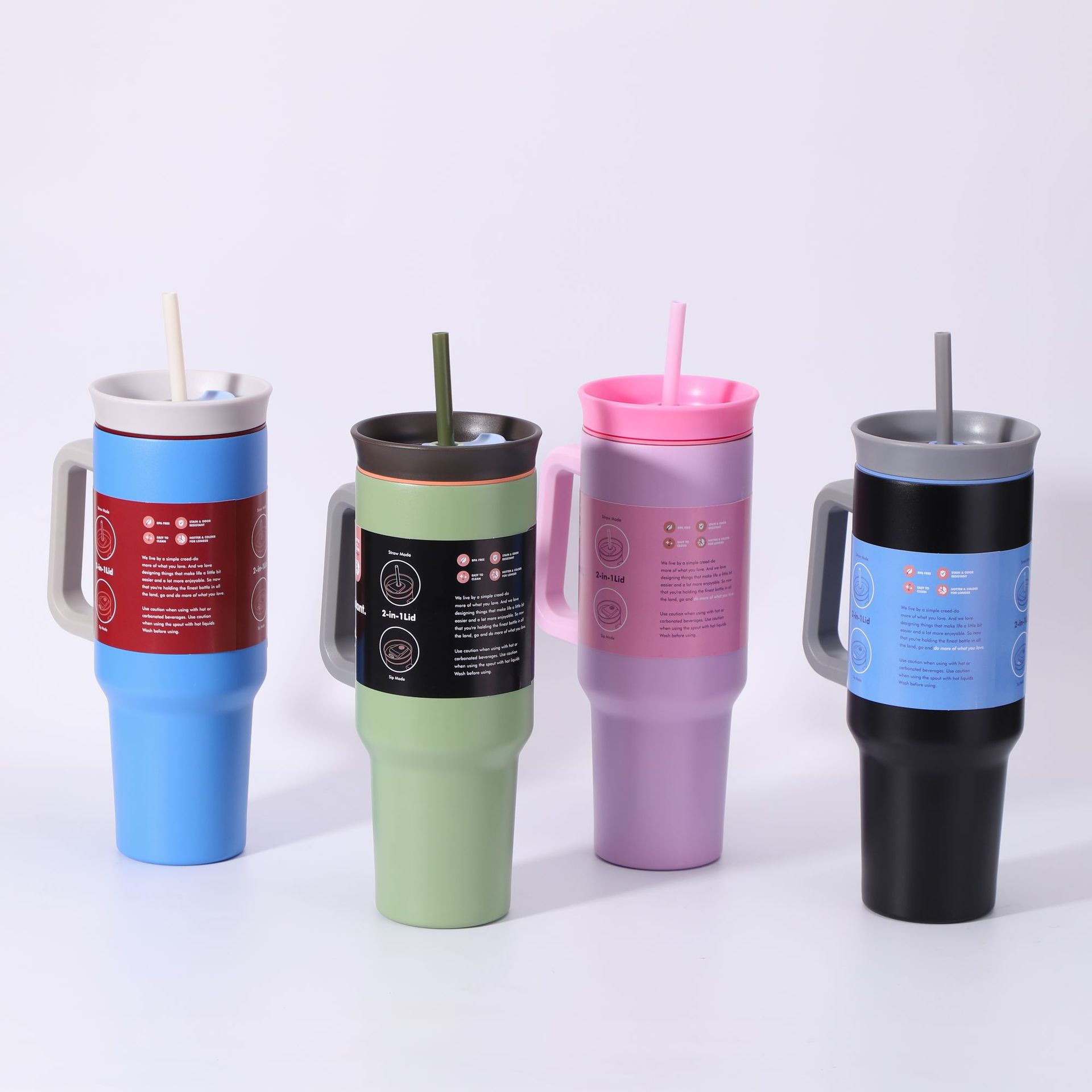 New cross-border 304 stainless steel ice cup, high appearance level, simple insulated water bottle, outdoor portable large-capacity water cup pic 3