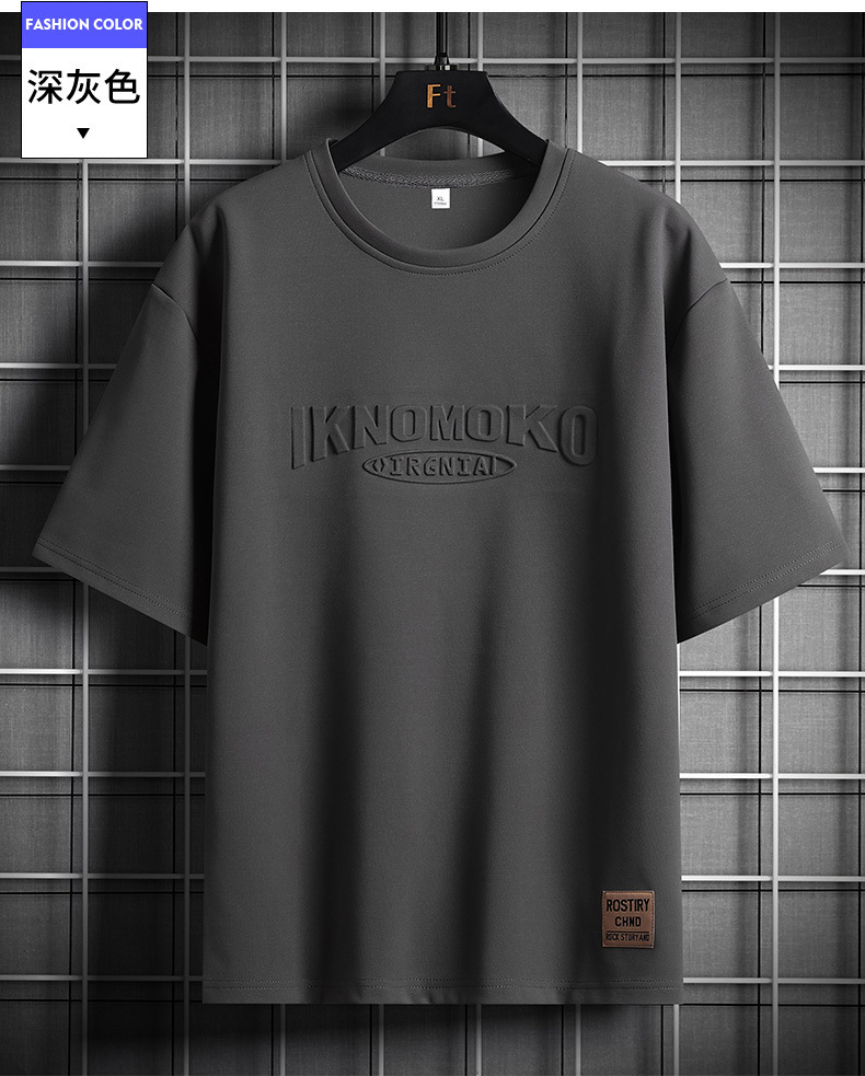 大肚子短袖男士夏季2024新款宽松加肥加大码半袖t恤衣服胖子男装详情14