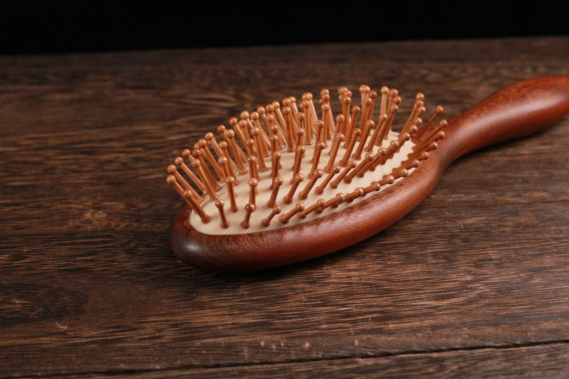 厂家金丝檀木气垫梳大号加厚圆柄头皮按摩顺发梳檀木气囊梳子批发详情12