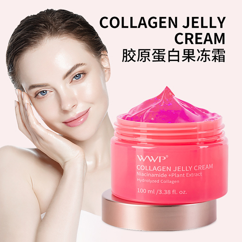 WWP跨境胶原蛋白果冻霜面霜凝胶补水高保湿滋润烟酰胺面膜亚马逊详情4