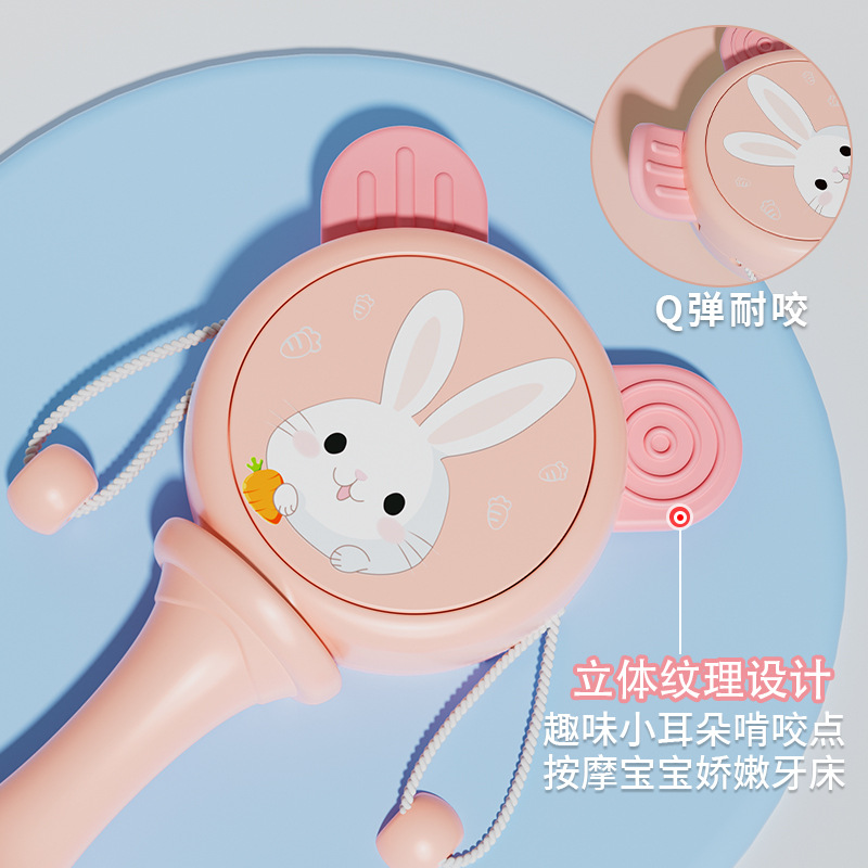 TinkerTot跨境婴儿玩具拨浪鼓0到1岁新生儿3手摇鼓6个月抓握训练可啃咬牙胶详情5