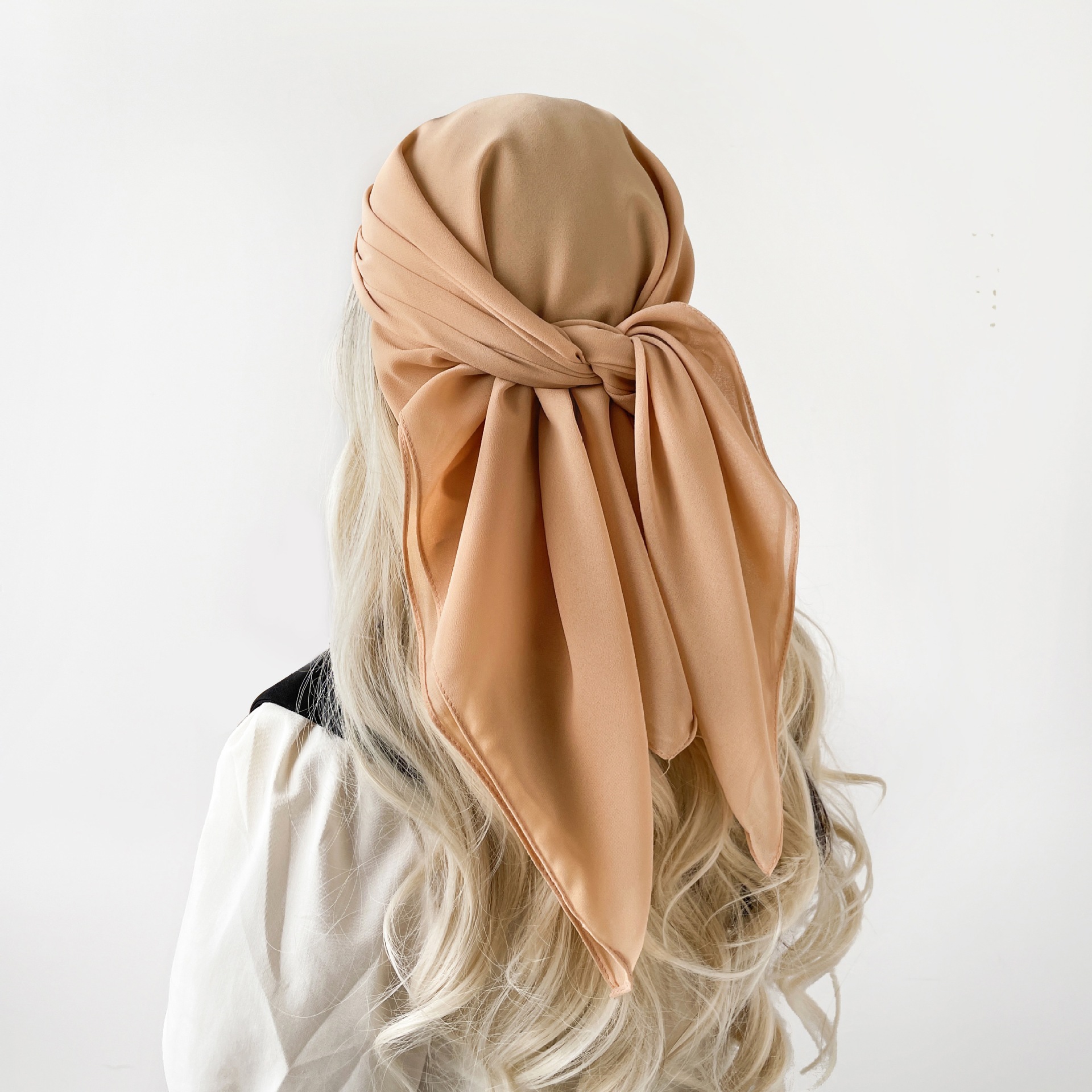 Pañuelo de seda monocolor de verano 90 gasa perla pañuelo de color sólido malay hijab asia sudoriental pañuelo de mujer cubierta hui pic 14