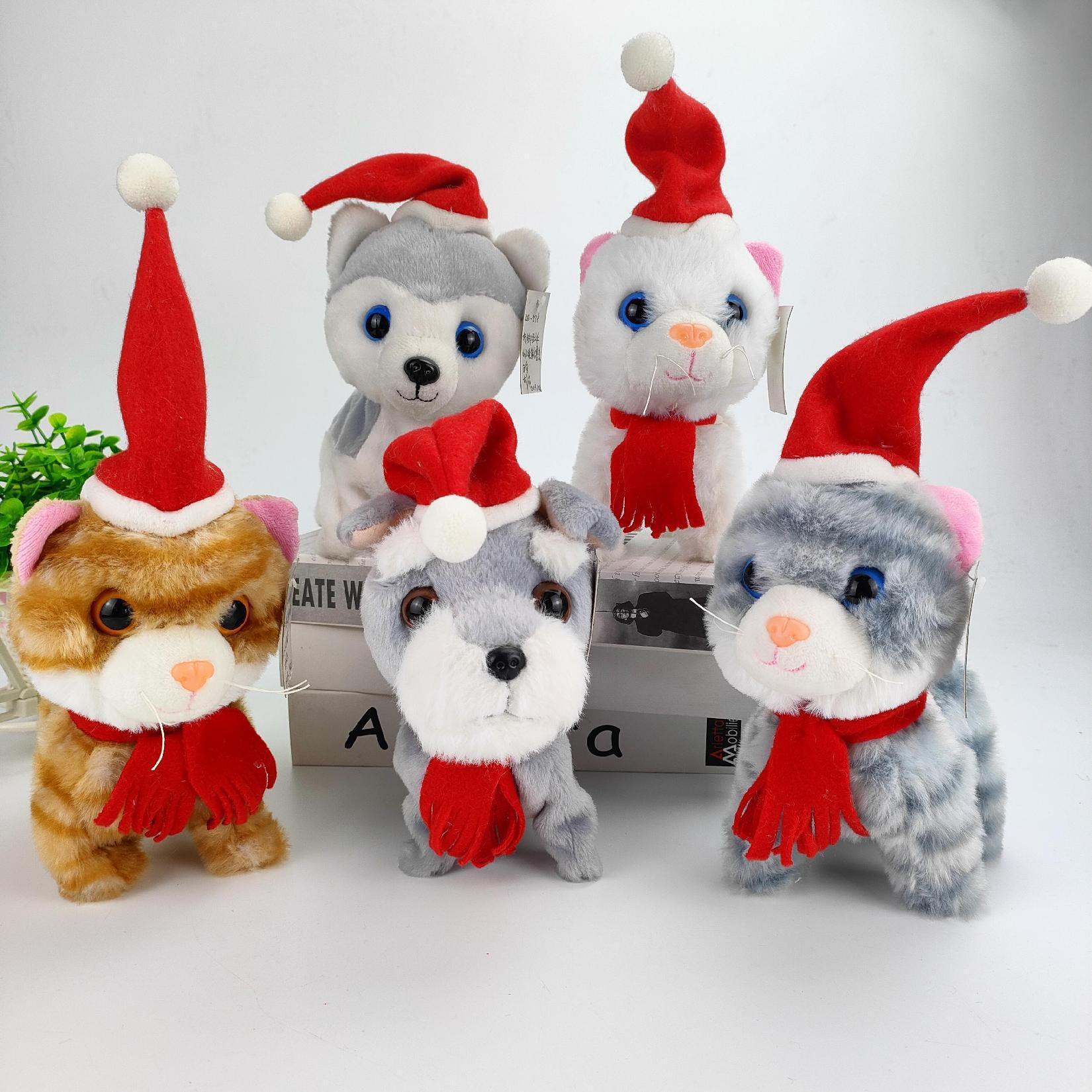Cross-border exclusive Saks Christmas Three Treasures Plush Electric Toy Series Tree Stump Christmas Tree plush Electric toy pic 14