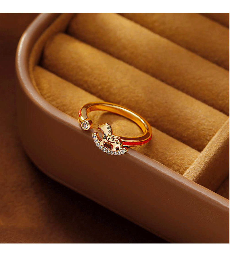 Hyacinth Red Horse Year Small Horse Ring for Women 2026 New Bestseller Zodiac Horse Index Finger Ring, a niche model for the zodiac year pic 10
