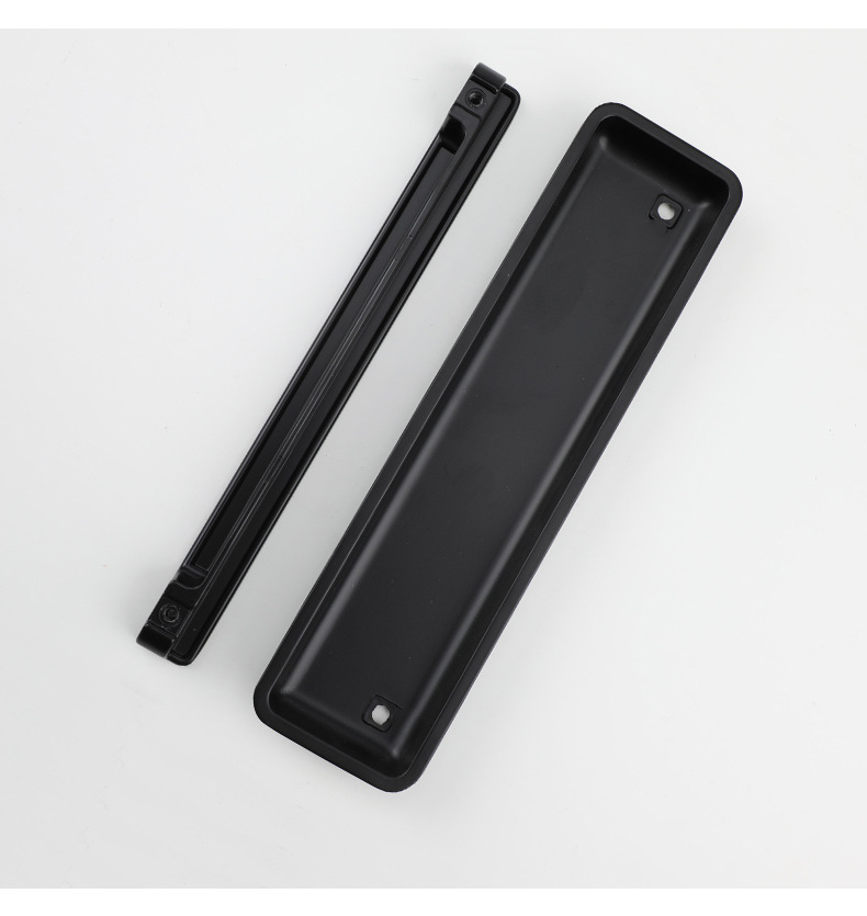 The black invisible handle of the tatami is embedded with the drawer handles of the cabinets and wardrobes. The sliding door is equipped with a golden concealed embedded handle pic 53