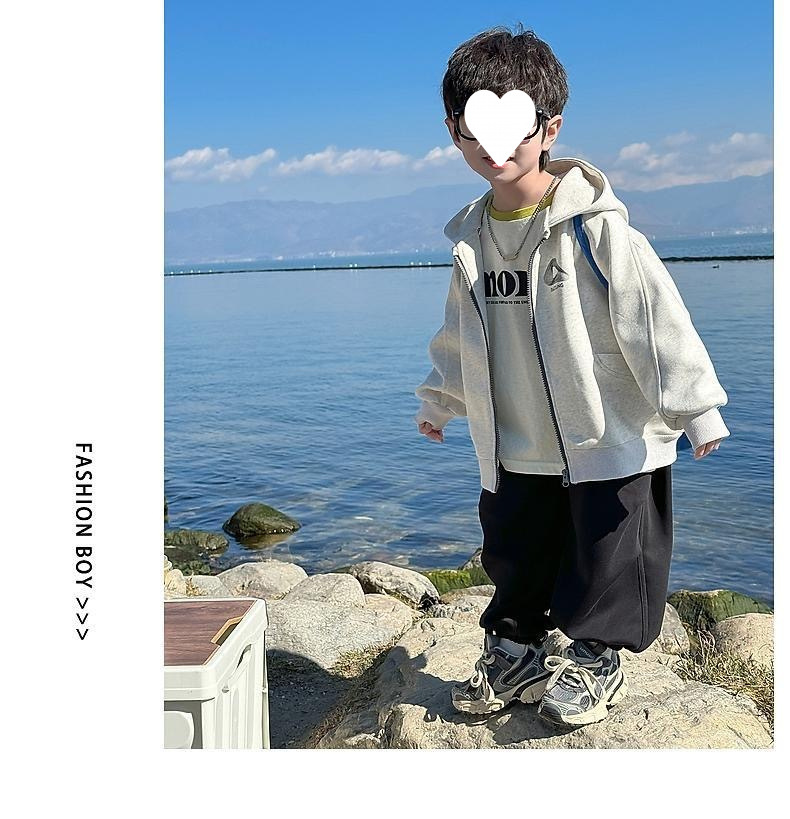 男童外套春装2024新款儿童春秋款连帽卫衣开衫休闲上衣男孩洋气潮详情3