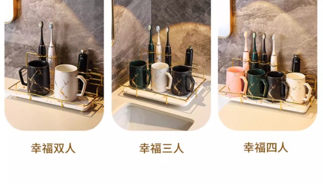 牙刷置物架牙刷杯子置物架漱口杯置物架家用牙缸刷牙杯套装收纳架详情14