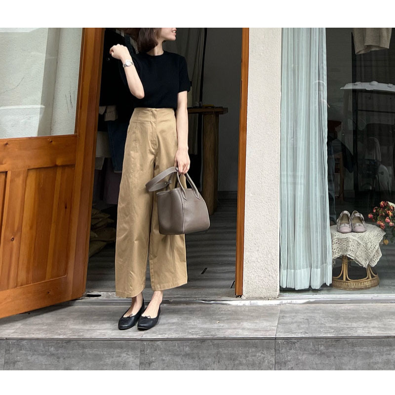 白色高腰窄版直筒阔腿裤女春秋夏季薄款休闲垂感九分长裤西装裤子详情6