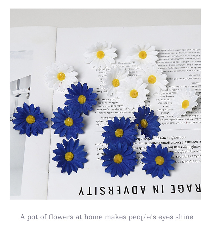 仿真花小雏菊花头花墙花环花艺diy配件婚礼装饰手工簪花头饰材料详情11