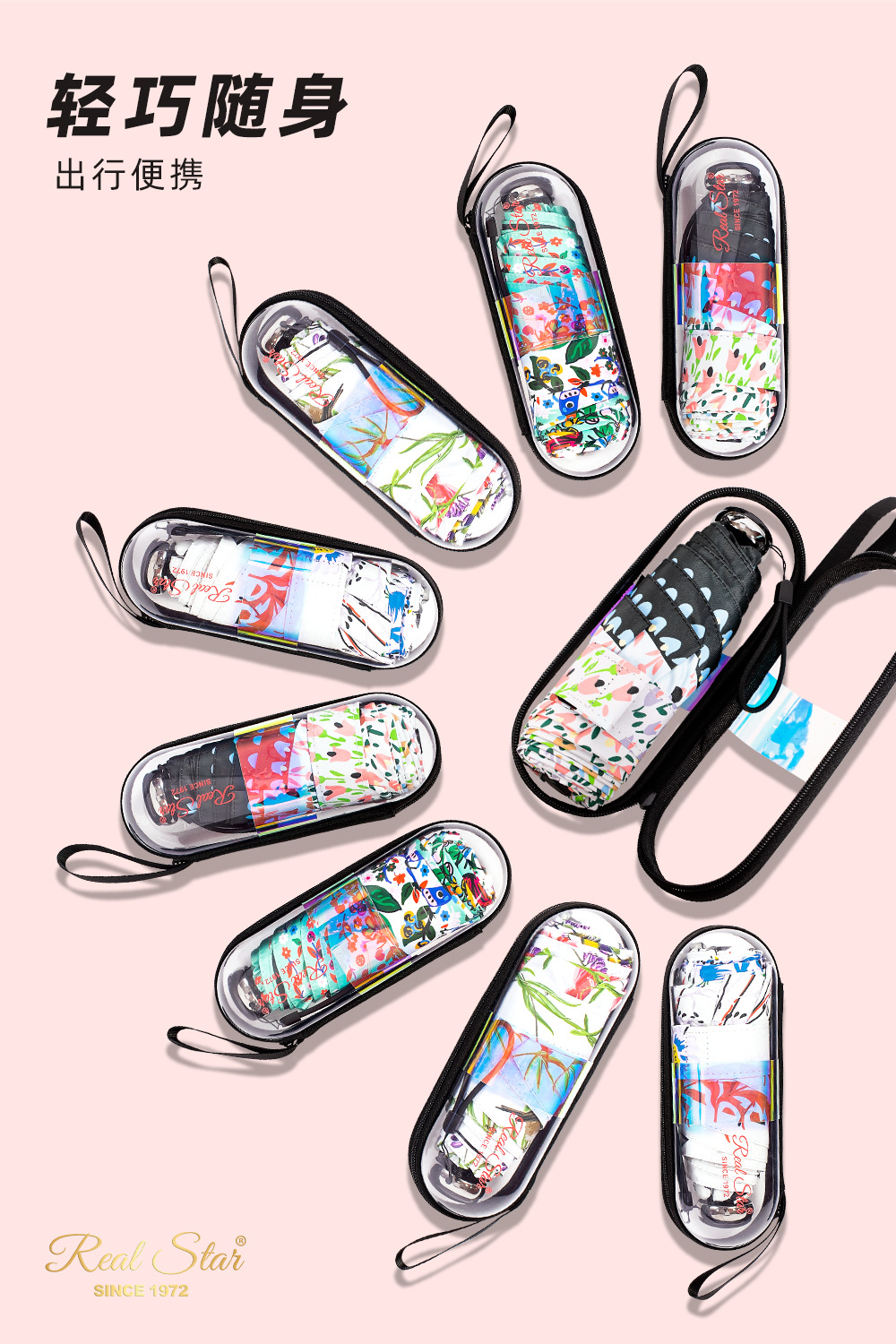 50% off new transparent shell umbrella creative souvenir gift, sun protection umbrella, full-color painted umbrella with Chinese trend pic 4