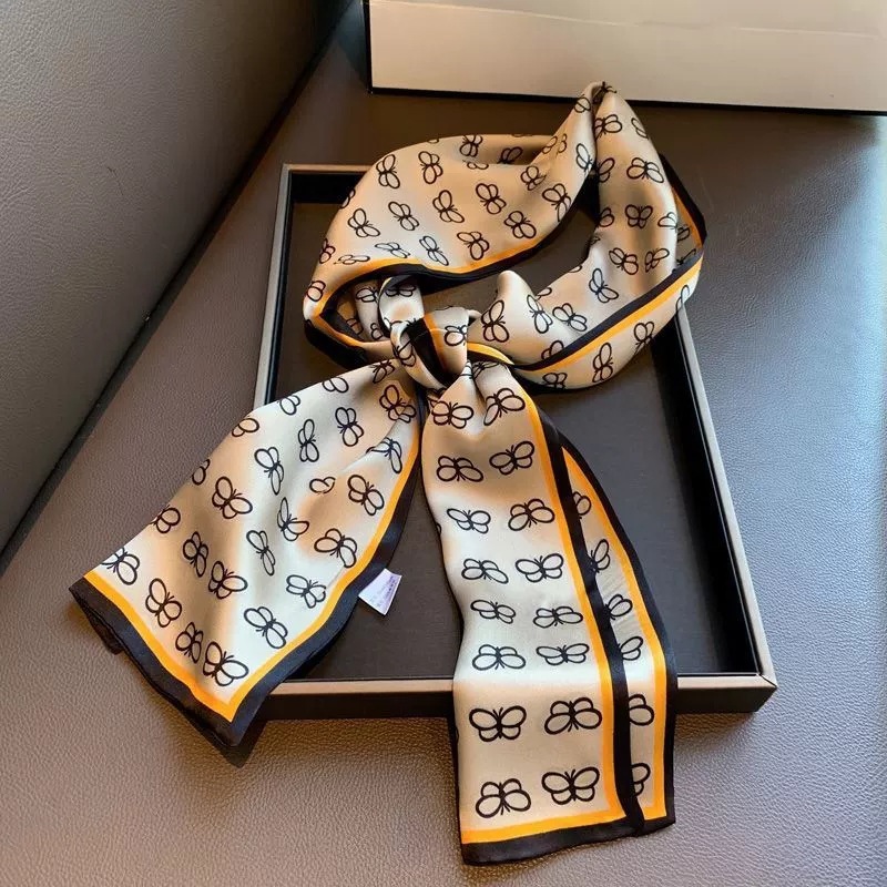 爆款长条小丝巾长款装饰围巾绸缎飘带职业装搭配商务小领巾女礼品详情1