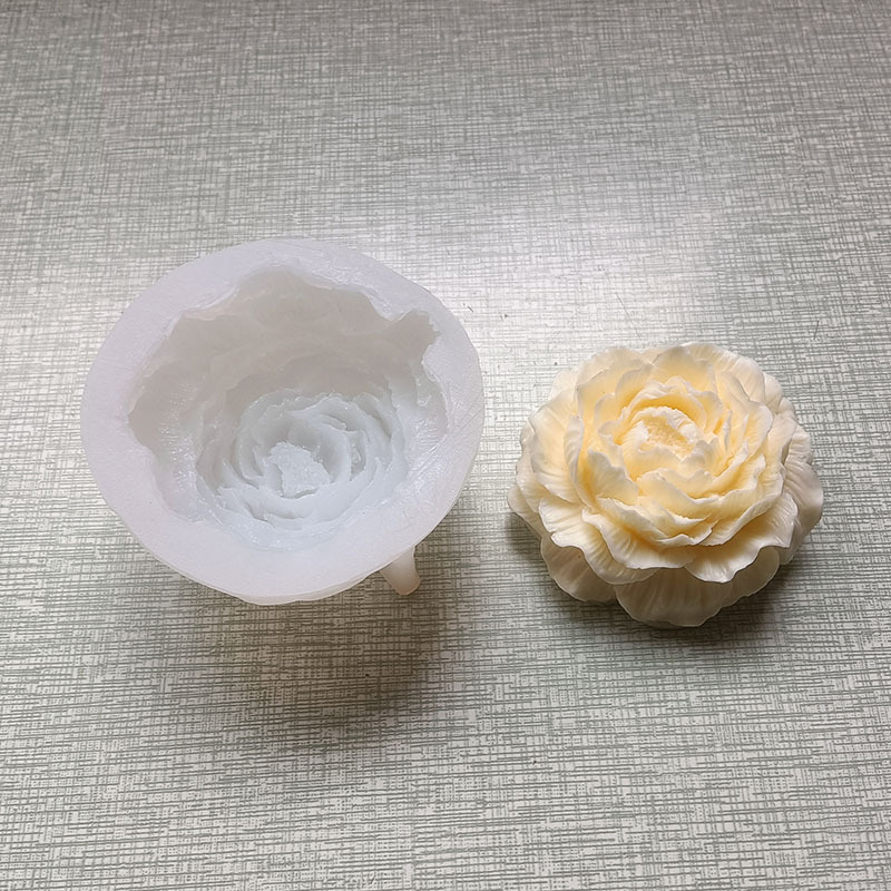 杜丹花diy山茶花花朵手工硅胶模具巧克力烘焙香薰蜡烛滴胶石膏模详情4